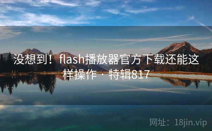 没想到！flash播放器官方下载还能这样操作 · 特辑817